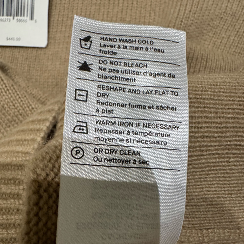 NWT Vince Double Layer Wool & Cashmere Sweater, Color: Camel, Size: Small - Picture 10 of 10